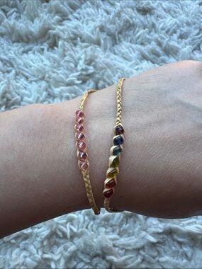Bundle of Two Beaded Straw Bracelets